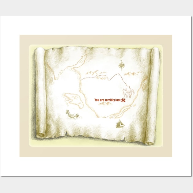 Treasure Map: You Are Terribly Lost Wall Art by Maries Papier Bleu